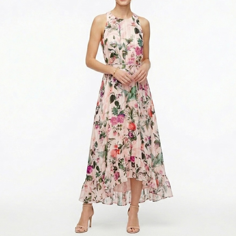 BANANA REPUBLIC Botanical Print Sleeveless Fit & Flare Maxi Dress Boho Chic